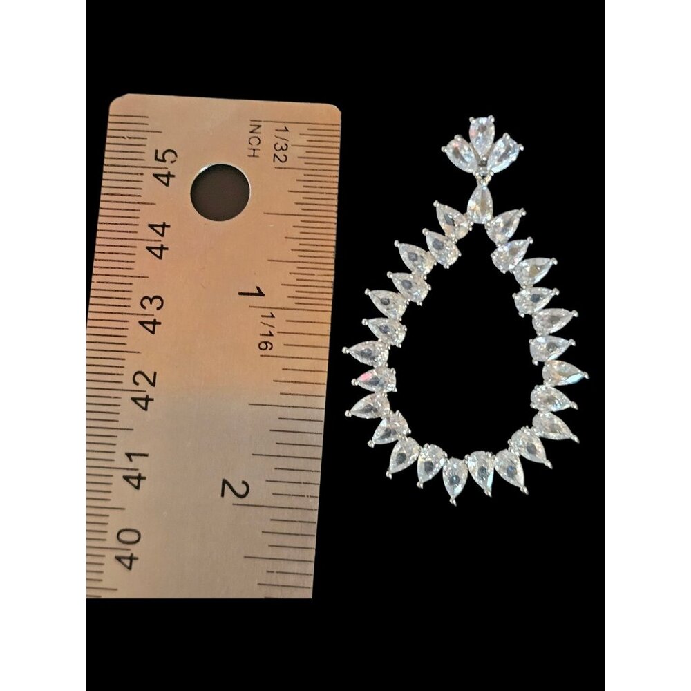 NWOT Fringe Rhinestone Hoop Earring - Marionat - Picture 3 of 3